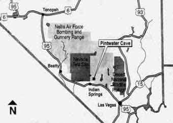 Kort over området, hvor Area 51 ligger