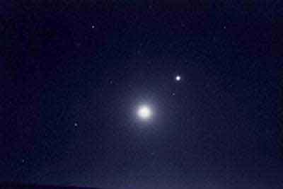 Månen og Venus fotograferet i USA.
