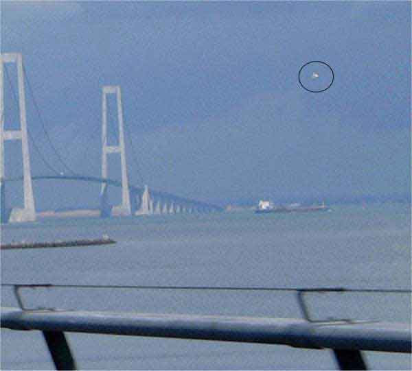 Billede af ufo ved Storebæltsbroen